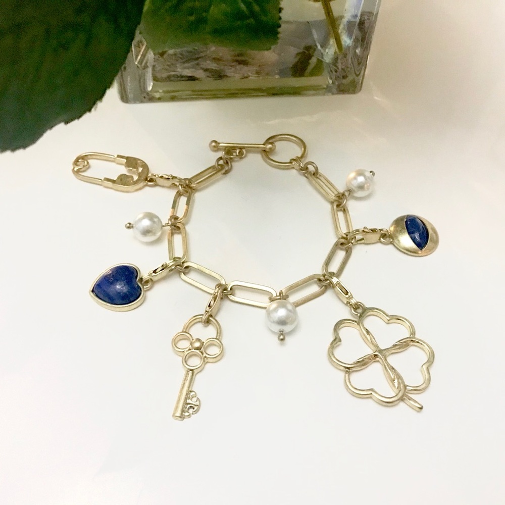baroque gold pendants bracelet
